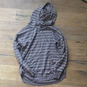 Maurices Purple and Cream Striped Hoodie